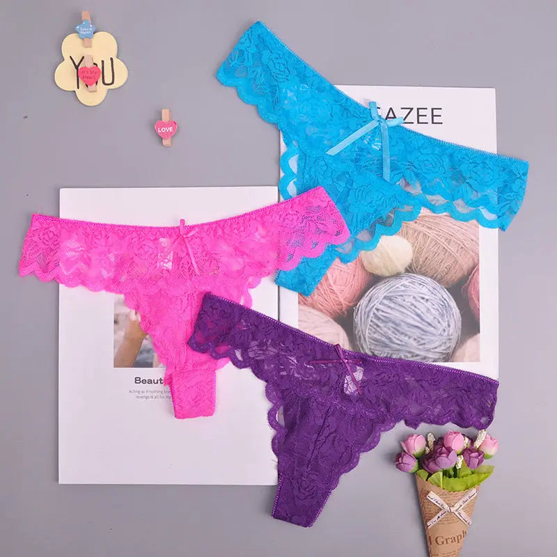8color Gift Full Beautiful Lace Women's Sexy Lingerie Thongs G-string  Apparel & Accessories > Clothing > Underwear & Socks > Lingerie 15.72 EZYSELLA SHOP