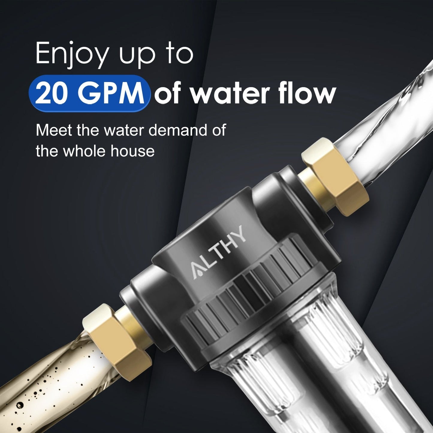 ALTHY Pre filter Whole House Spin Down Sediment Water Filter Central Prefilter Purifier System Backwash Stainless Steel Mesh  Hardware > Plumbing > Water Dispensing & Filtration 184.99 EZYSELLA SHOP