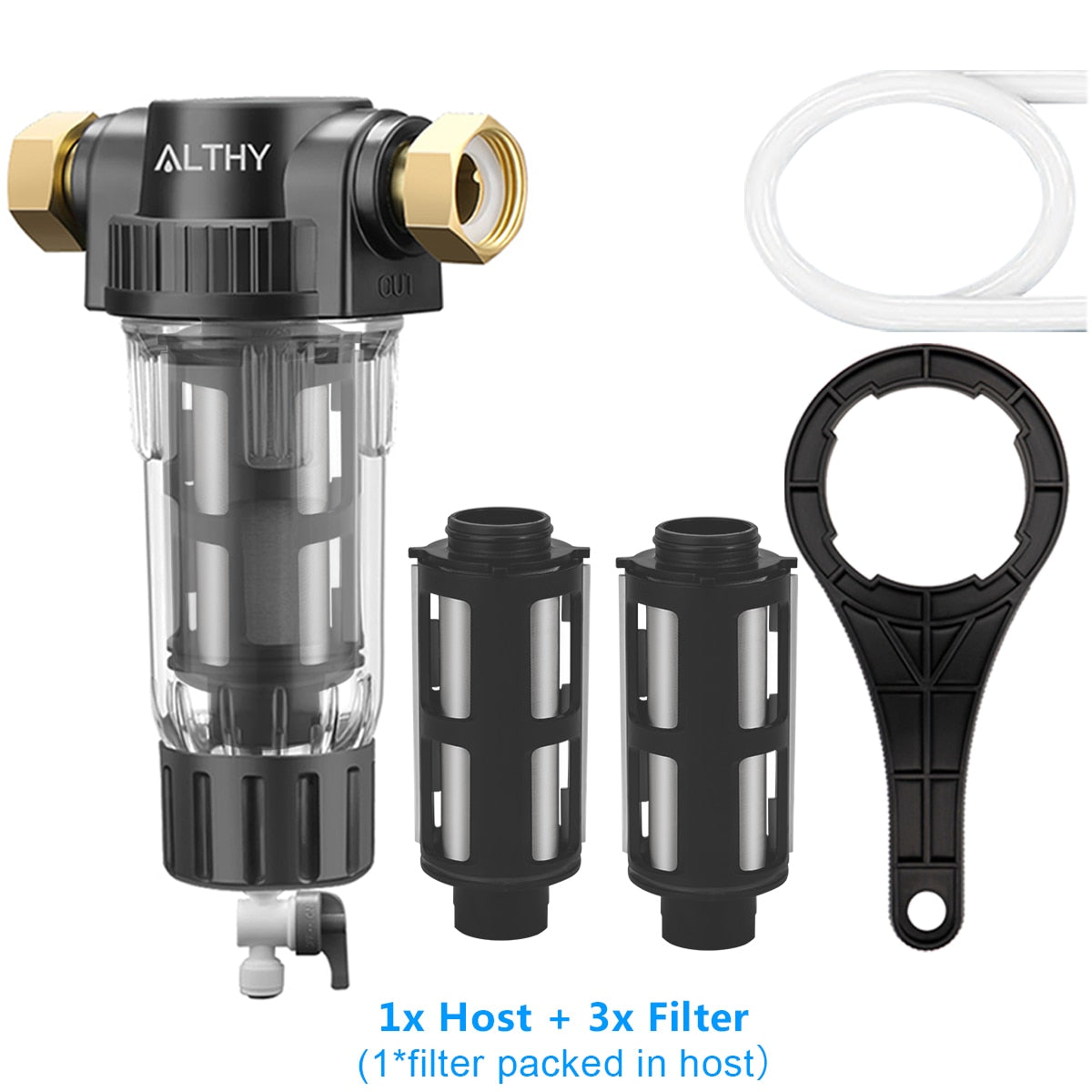 ALTHY Pre filter Whole House Spin Down Sediment Water Filter Central Prefilter Purifier System Backwash Stainless Steel Mesh Hostand3xFilterChina Hardware > Plumbing > Water Dispensing & Filtration 184.99 EZYSELLA SHOP