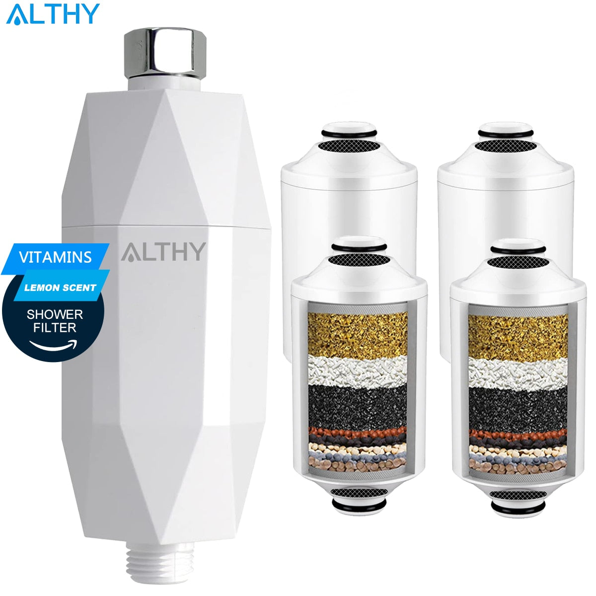 ALTHY Vitamin C Revitalizing Shower Water Filter - Reduces Dry Itchy Skin, Dandruff, Eczema, Dramatically & Improves Skin, Hair  Hardware > Plumbing > Water Dispensing & Filtration 138.52 EZYSELLA SHOP