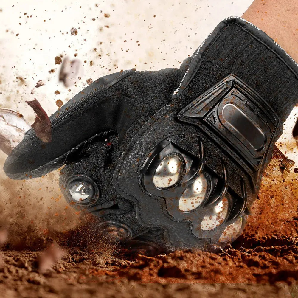 Alloy Steel Knuckle Motorcycle Gloves Full Finger Motocross Gloves  Apparel & Accessories > Clothing Accessories > Gloves & Mittens 73.99 EZYSELLA SHOP