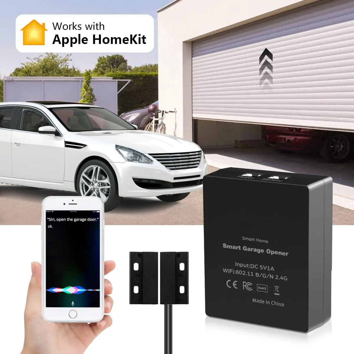 Apple Homekit Garage Door Sensor Opener Wifi Switch Siri Voice  HomeKit 89.99 EZYSELLA SHOP