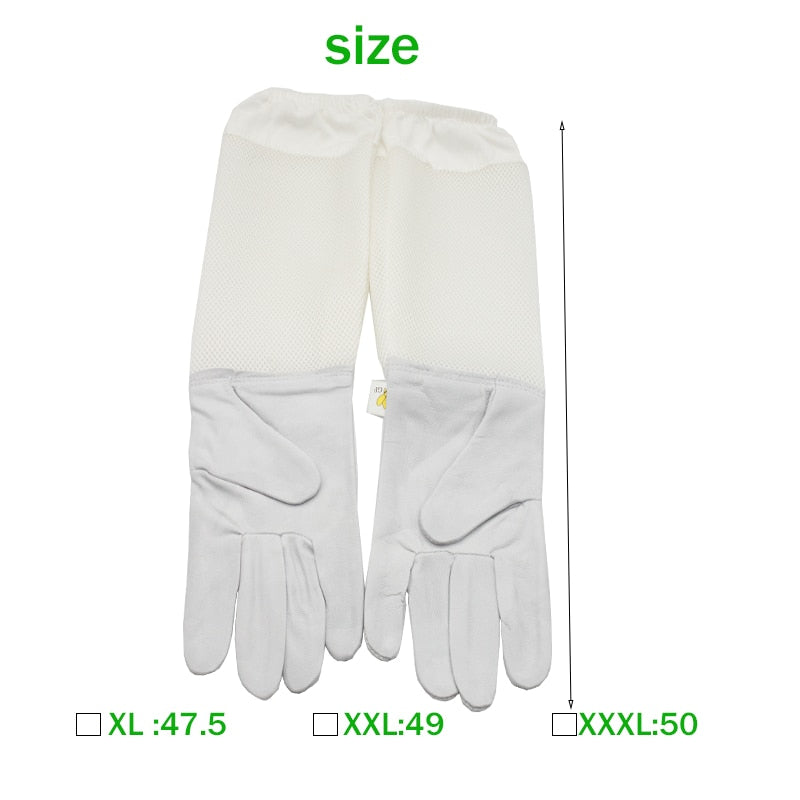 Beekeeper Anti-bee Gloves Beekeeping Protective Sleeves Ventilated Sheepskin And Canvas For Apiculture Tools Beekeeping Gloves  Business & Industrial > Agriculture 48.35 EZYSELLA SHOP