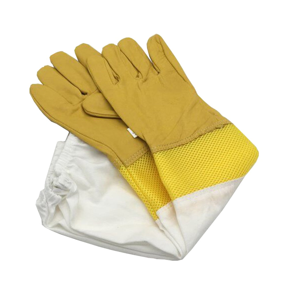 Beekeeper Anti-bee Gloves Beekeeping Protective Sleeves Ventilated Sheepskin And Canvas For Apiculture Tools Beekeeping Gloves LightYellowXXXL Business & Industrial > Agriculture 48.35 EZYSELLA SHOP