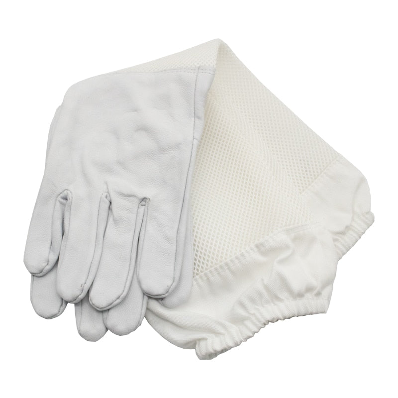 Beekeeper Anti-bee Gloves Beekeeping Protective Sleeves Ventilated Sheepskin And Canvas For Apiculture Tools Beekeeping Gloves WhiteXXXL Business & Industrial > Agriculture 48.35 EZYSELLA SHOP