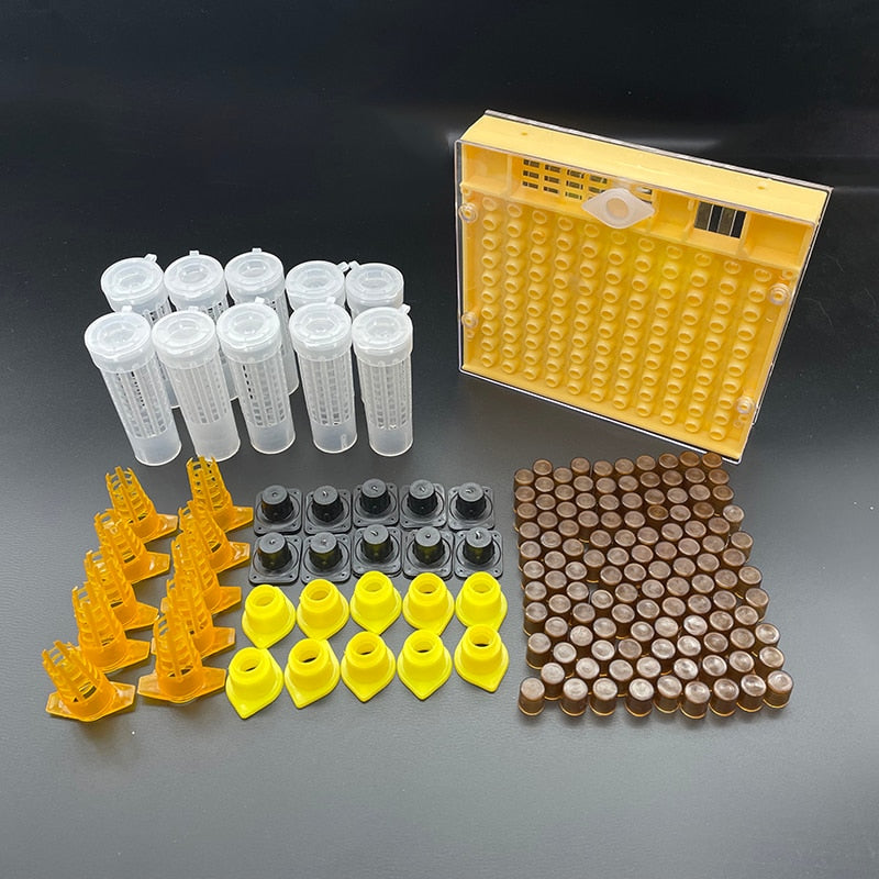 Beekeeping King Queen Bee Rearing System Box Plastic Cup Cell Protection Cover Cage Apiculture Kit Bees Tools Supplies 1 Set  Business & Industrial > Agriculture 58.28 EZYSELLA SHOP