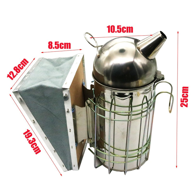 Beekeeping Smoker Stainless Steel Equipment Hive Box Tool Supplies For Beehive Bee Manual Smoke Maker With Hanging Hook Tools LightGreenM Business & Industrial > Agriculture 91.99 EZYSELLA SHOP