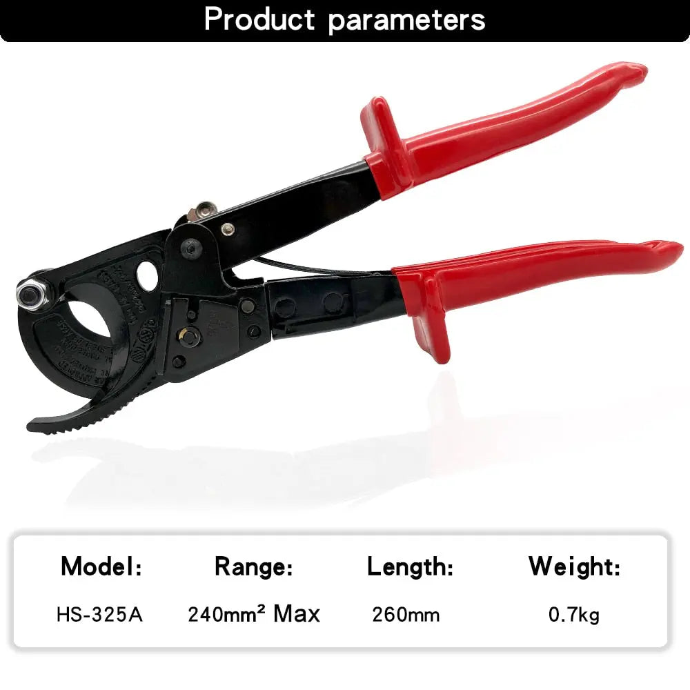 Cable Cutter Hand Tools HS-325A 240mm2 Scissors Copper Aluminum Shear Ratcheting Wire Cut Cutting Pliers HS325A Hardware > Tools 92.23 EZYSELLA SHOP
