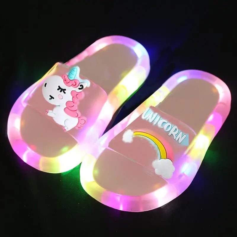 Childrens Boys Girls Slippers Cartoon Animals Prints Shoes Lighted  Apparel & Accessories > Shoes 27.75 EZYSELLA SHOP