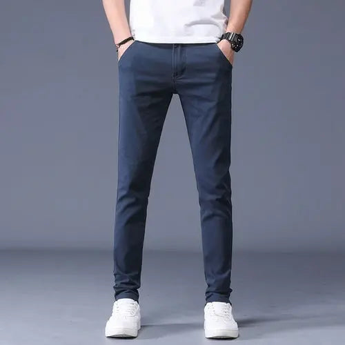 Classic Men's Khaki Casual Pants 2023 New Business Fashion Slim Fit 38Blue Apparel & Accessories > Clothing > Pants 43.99 EZYSELLA SHOP