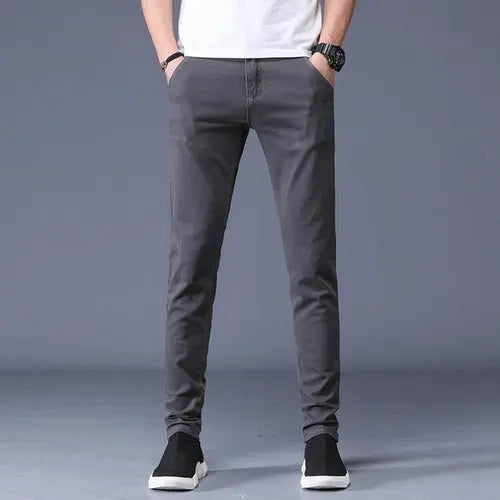 Classic Men's Khaki Casual Pants 2023 New Business Fashion Slim Fit 38Gray Apparel & Accessories > Clothing > Pants 43.99 EZYSELLA SHOP