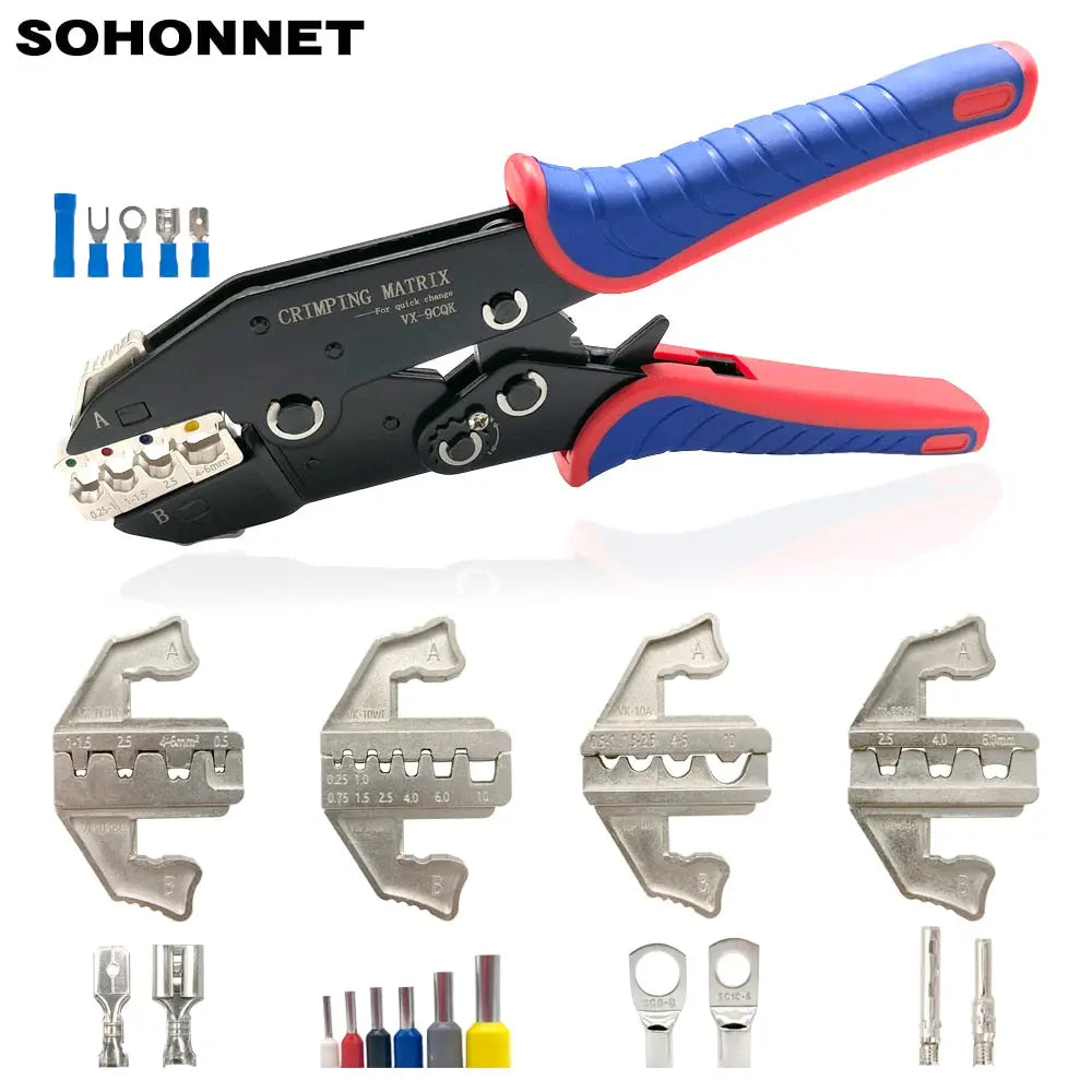 Crimping Pliers Quick Replacement Jaw Set For 2.8 4.8 6.3 Plug/Tube/Insulation/Car Terminals Hand Multifunction Wire Clamp Tools  Hardware > Tools 71.99 EZYSELLA SHOP