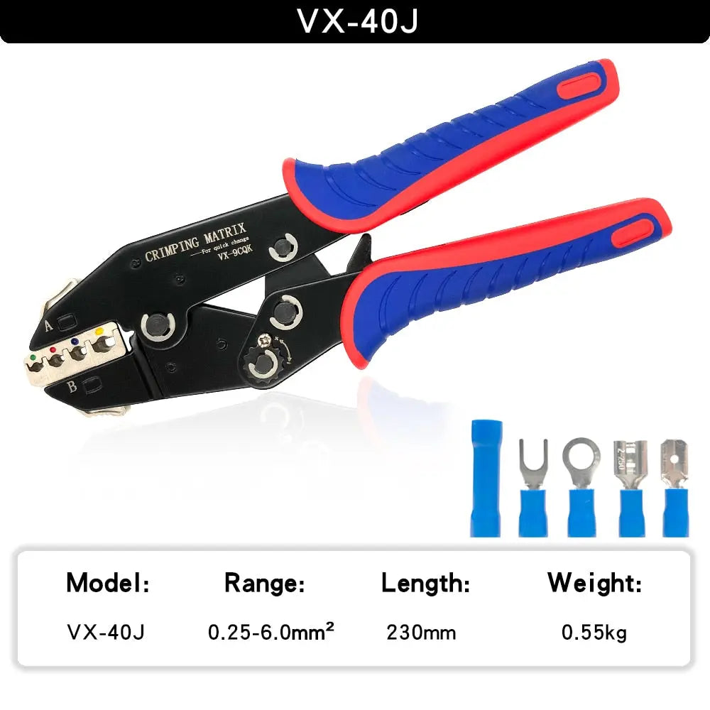 Crimping Pliers Quick Replacement Jaw Set For 2.8 4.8 6.3 Plug/Tube/Insulation/Car Terminals Hand Multifunction Wire Clamp Tools VX40J Hardware > Tools 71.99 EZYSELLA SHOP
