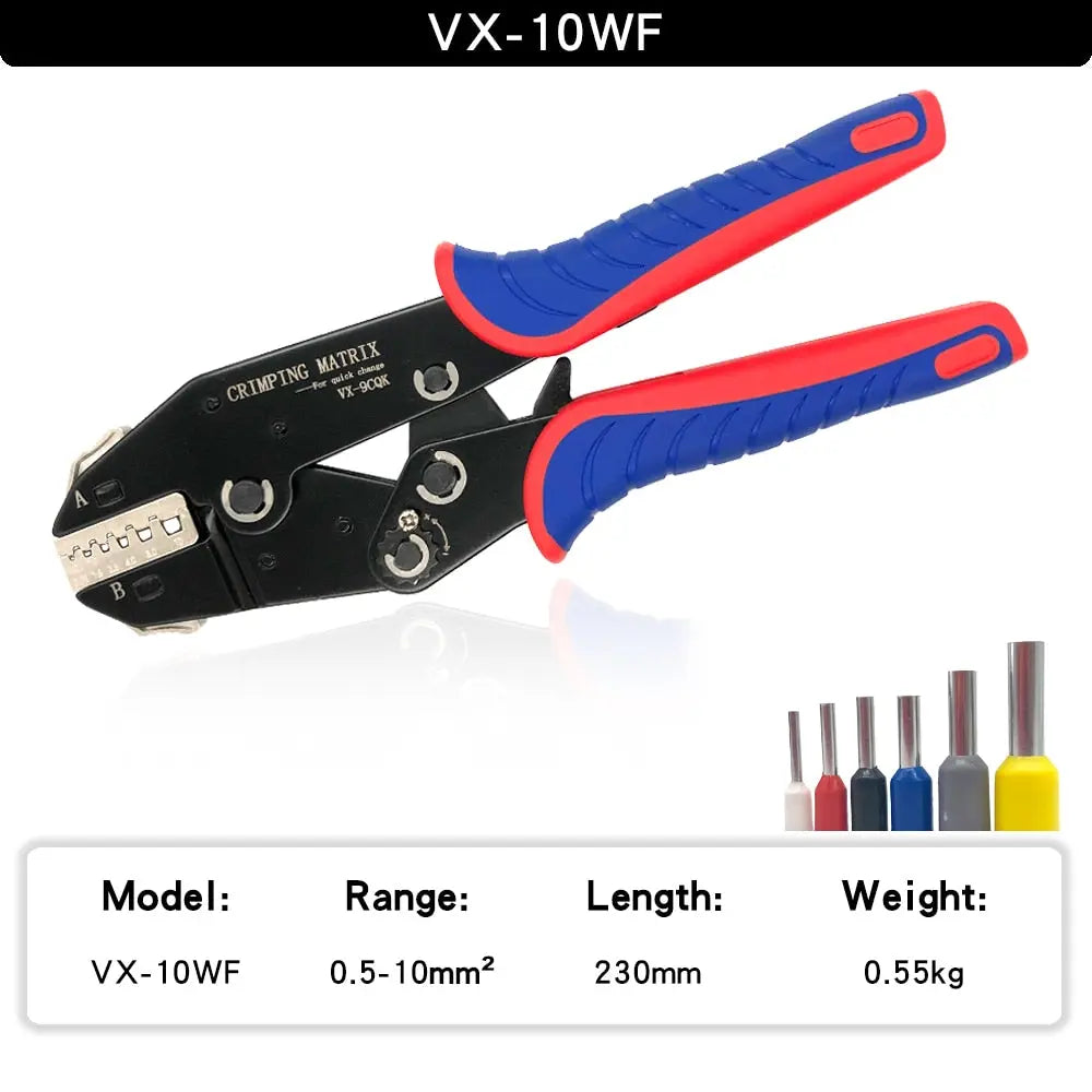Crimping Pliers Quick Replacement Jaw Set For 2.8 4.8 6.3 Plug/Tube/Insulation/Car Terminals Hand Multifunction Wire Clamp Tools VX10WF Hardware > Tools 71.99 EZYSELLA SHOP