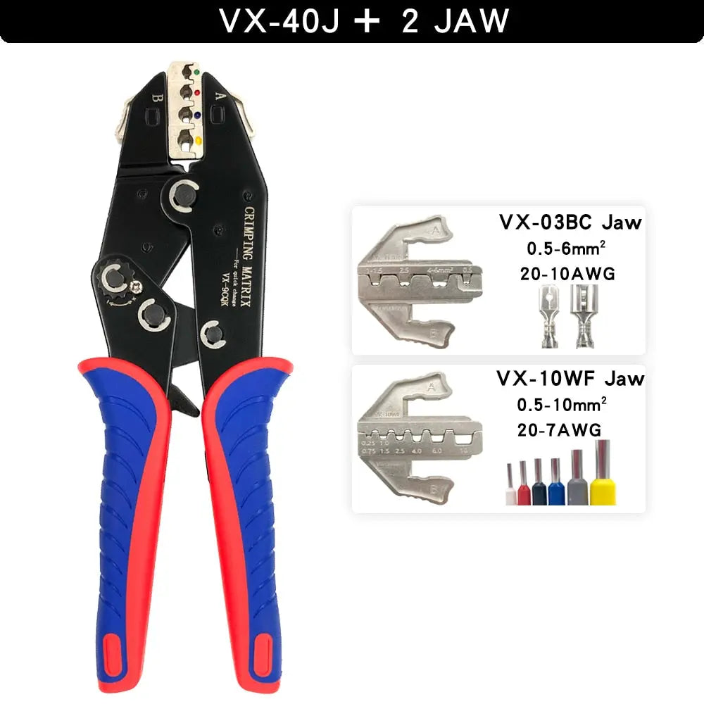 Crimping Pliers Quick Replacement Jaw Set For 2.8 4.8 6.3 Plug/Tube/Insulation/Car Terminals Hand Multifunction Wire Clamp Tools VX40J2JAW Hardware > Tools 99.99 EZYSELLA SHOP