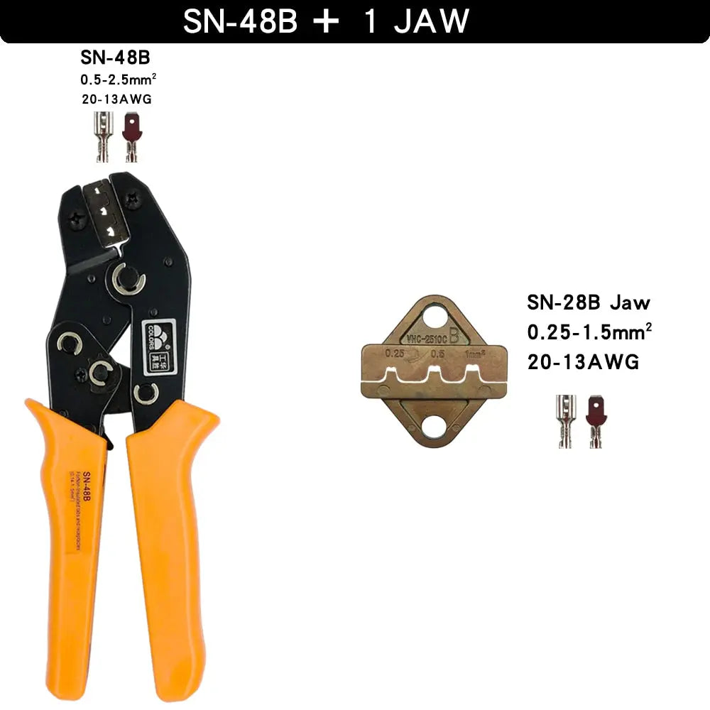Crimping Pliers Set SN-48B Hand Tools 8 Jaw For 2.8 4.8 6.3 /Tube/Insulation/DuPont Terminals Electrical Mini Clamp Tools SN48BPliers1JAW Hardware > Tools 63.99 EZYSELLA SHOP