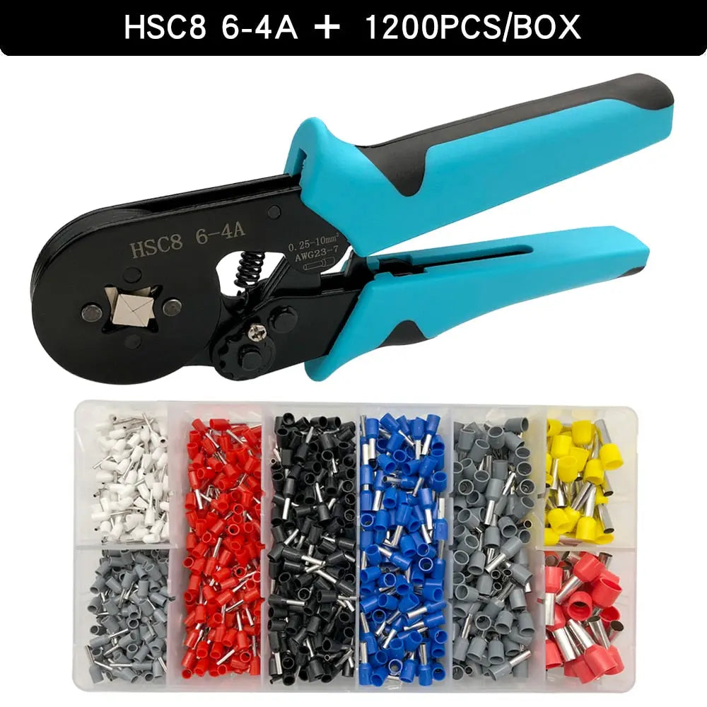 Crimping Pliers Tubular Terminal Hand Tools HSC8 6 - 4A 0.25 - 10mm2 6 - 6A 0.25 - 6mm2 Electrical Mini Wire Ferrule Clamp Kit HSC86-4AH1200PCSChina Hardware > Power & Electrical Supplies > Wire Terminals & Connectors 66.99 EZYSELLA SHOP