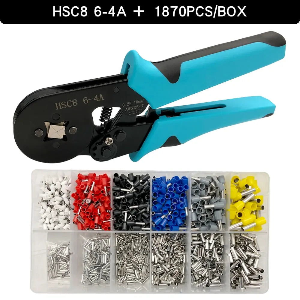Crimping Pliers Tubular Terminal Hand Tools HSC8 6 - 4A 0.25 - 10mm2 6 - 6A 0.25 - 6mm2 Electrical Mini Wire Ferrule Clamp Kit HSC86-4AH1870PCSChina Hardware > Power & Electrical Supplies > Wire Terminals & Connectors 74.99 EZYSELLA SHOP