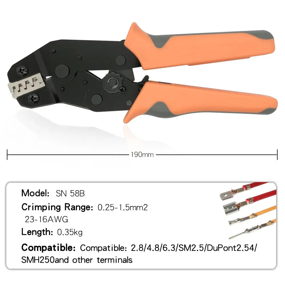DuPont Terminals Crimping Pliers SN-58B Tools Set For XH2.54 SM Plug Spring Clamp 2.8 4.8 6.3 VH3.96 JST Boxed Connector Kit  Hardware > Power & Electrical Supplies > Wire Terminals & Connectors 58.13 EZYSELLA SHOP