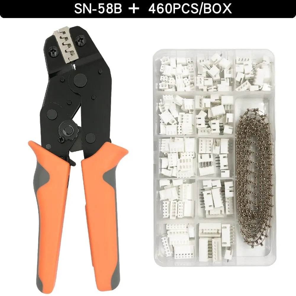 DuPont Terminals Crimping Pliers SN-58B Tools Set For XH2.54 SM Plug Spring Clamp 2.8 4.8 6.3 VH3.96 JST Boxed Connector Kit 58B460PCS Hardware > Power & Electrical Supplies > Wire Terminals & Connectors 80.68 EZYSELLA SHOP