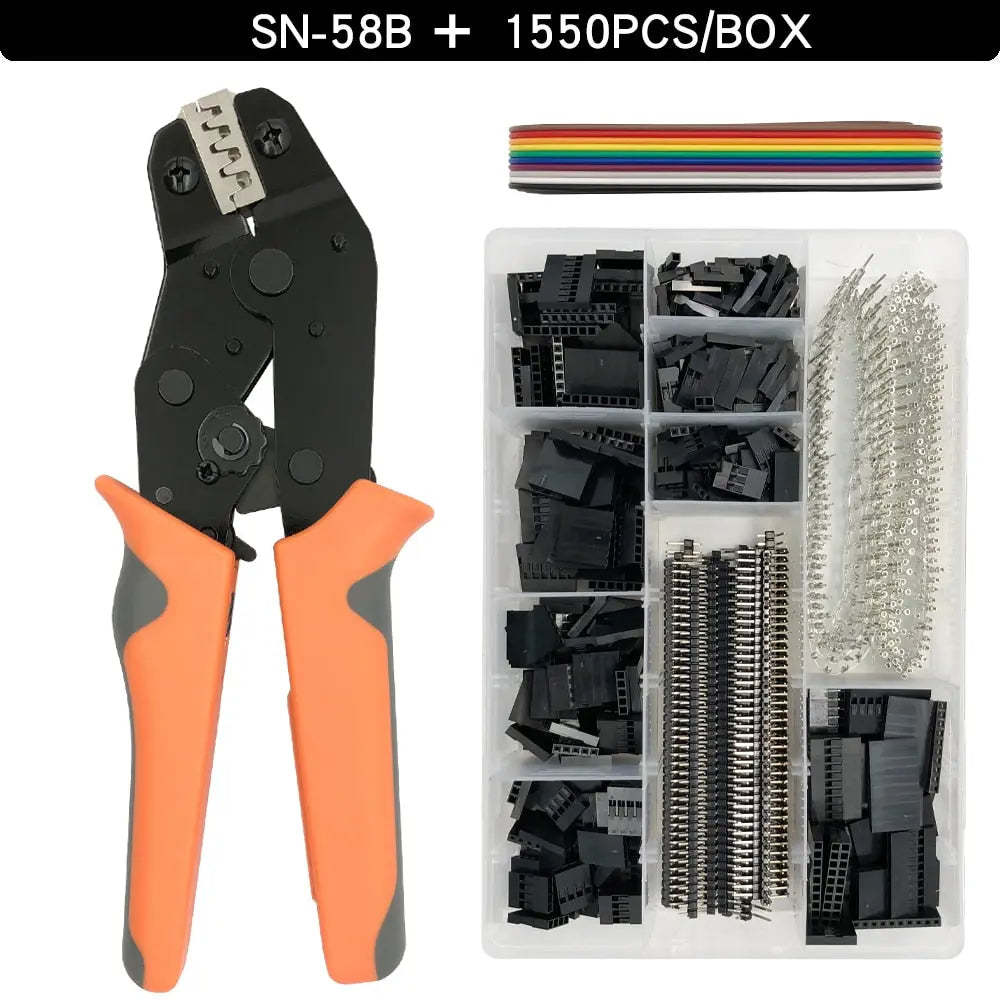 DuPont Terminals Crimping Pliers SN-58B Tools Set For XH2.54 SM Plug Spring Clamp 2.8 4.8 6.3 VH3.96 JST Boxed Connector Kit 58B1550PCS Hardware > Power & Electrical Supplies > Wire Terminals & Connectors 104.13 EZYSELLA SHOP