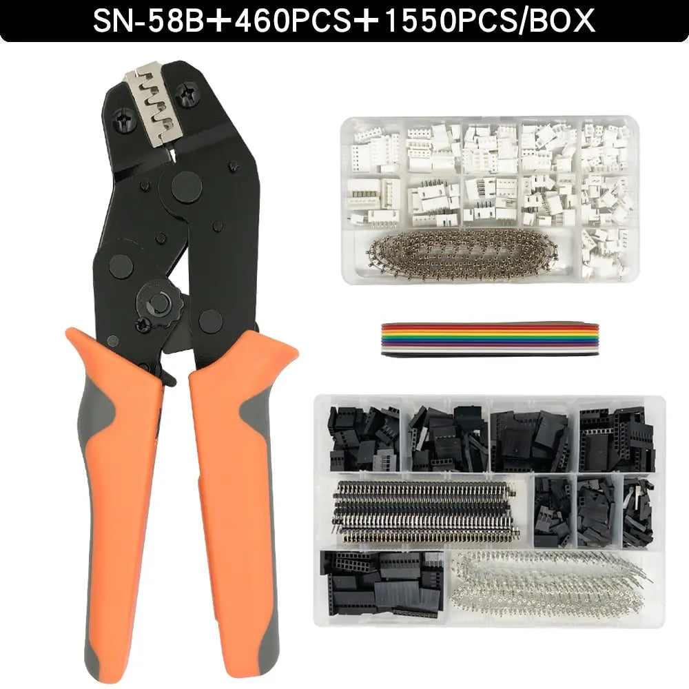 DuPont Terminals Crimping Pliers SN-58B Tools Set For XH2.54 SM Plug Spring Clamp 2.8 4.8 6.3 VH3.96 JST Boxed Connector Kit 58B460PCS1550PCS Hardware > Power & Electrical Supplies > Wire Terminals & Connectors 126.68 EZYSELLA SHOP