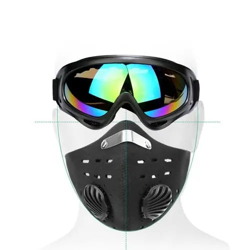Dustproof Motorcycle Mask Breathable Filter Mouth Face Shield Outdoor Champagne Mask 70.99 EZYSELLA SHOP