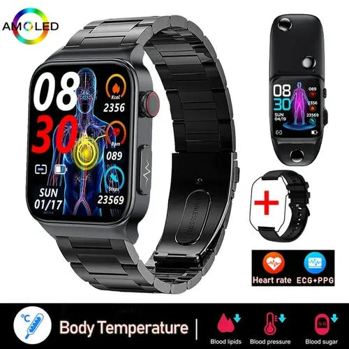 ECG+PPG Smart Watch Men Laser Treatment Of Hypertension Orange Apparel & Accessories > Jewelry > Watches 244.53 EZYSELLA SHOP