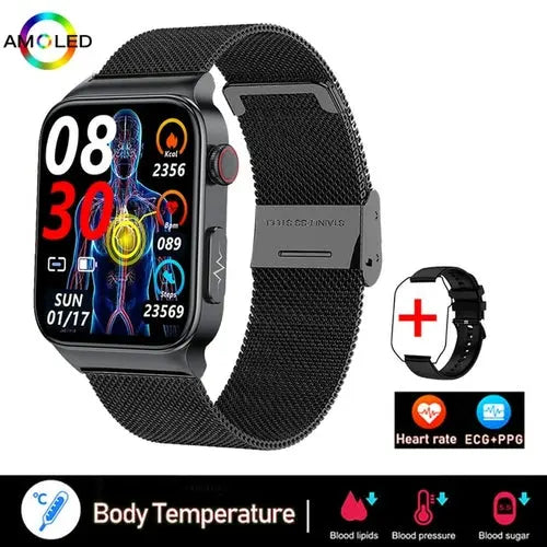 ECG+PPG Smart Watch Men Laser Treatment Of Hypertension Blue Apparel & Accessories > Jewelry > Watches 218.17 EZYSELLA SHOP