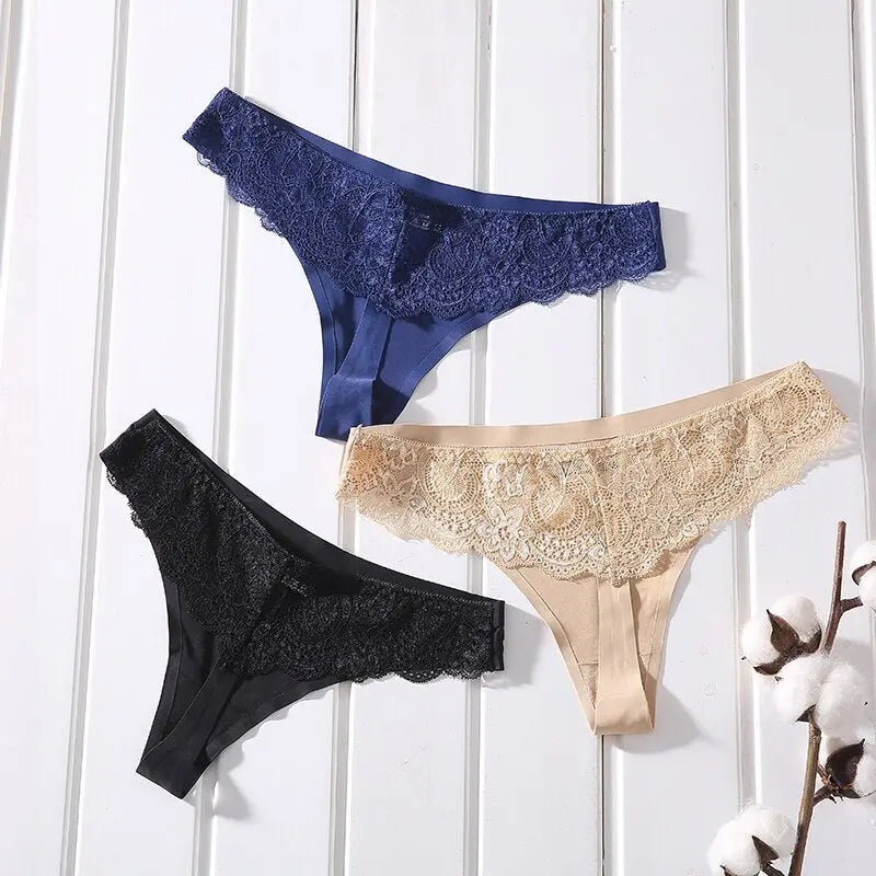 Female Ice Silk Thongs Underwear For Woman Sexy Lace Seamless  Lingerie & Underwear 37.44 EZYSELLA SHOP