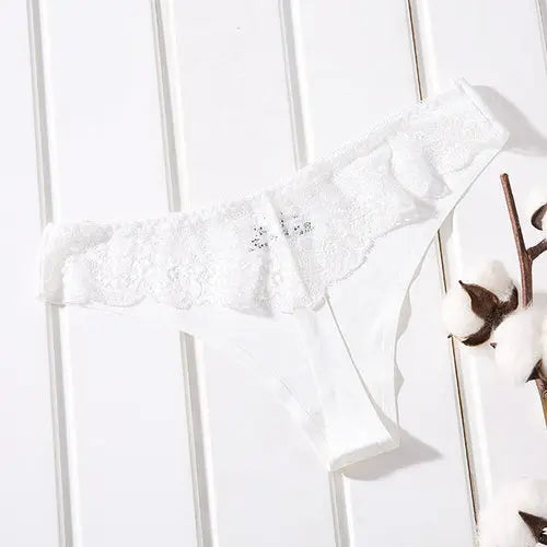 Female Ice Silk Thongs Underwear For Woman Sexy Lace Seamless XXLWhite1pc Lingerie & Underwear 37.44 EZYSELLA SHOP