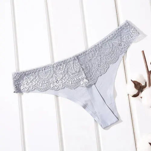 Female Ice Silk Thongs Underwear For Woman Sexy Lace Seamless XXLGray1pc Lingerie & Underwear 37.44 EZYSELLA SHOP
