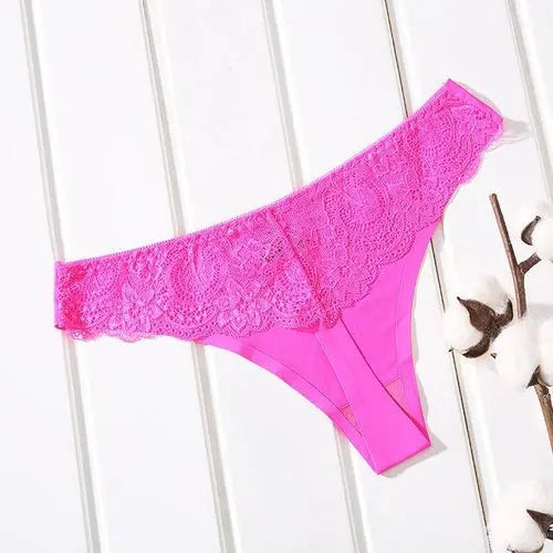 Female Ice Silk Thongs Underwear For Woman Sexy Lace Seamless XXLRoseRed1pc Lingerie & Underwear 37.44 EZYSELLA SHOP