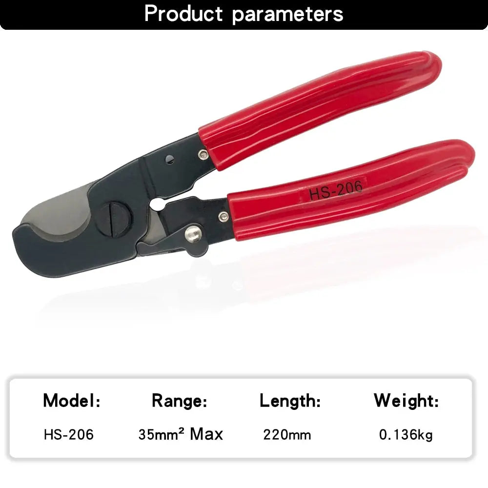 HS-206 Cable Cutter Stripper Pliers industrial level cutter ability 35mm2 diameter 14mm Scissors Tools HS206R Hardware > Tools 49.99 EZYSELLA SHOP