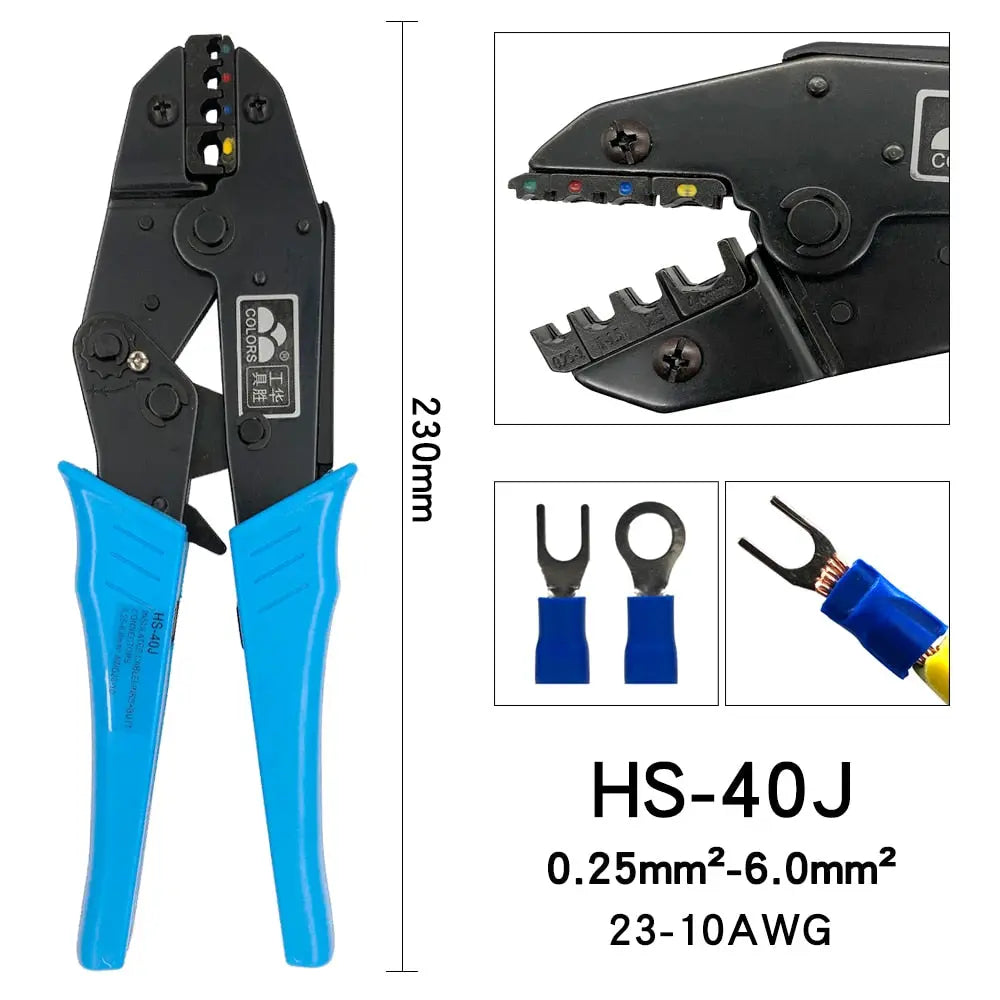 HS-40J Crimping Pliers Hand Tools Coaxial Cable Electrical Insulated Terminals Kit Multifunctional Switchable Alloy Jaw Set HS40JB Hardware > Power & Electrical Supplies > Wire Terminals & Connectors 50.79 EZYSELLA SHOP