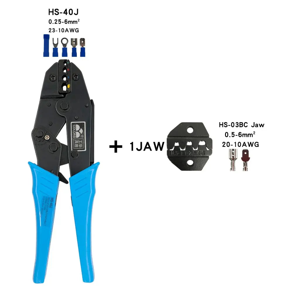 HS-40J Crimping Pliers Hand Tools Coaxial Cable Electrical Insulated Terminals Kit Multifunctional Switchable Alloy Jaw Set HS40JB1JAW Hardware > Power & Electrical Supplies > Wire Terminals & Connectors 60.34 EZYSELLA SHOP