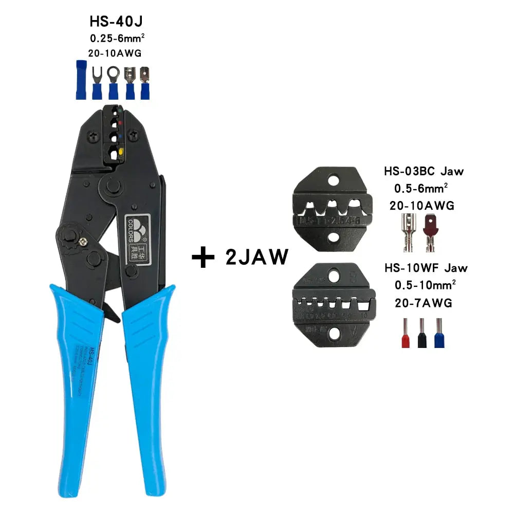 HS-40J Crimping Pliers Hand Tools Coaxial Cable Electrical Insulated Terminals Kit Multifunctional Switchable Alloy Jaw Set HS40JB2JAW Hardware > Power & Electrical Supplies > Wire Terminals & Connectors 69.16 EZYSELLA SHOP