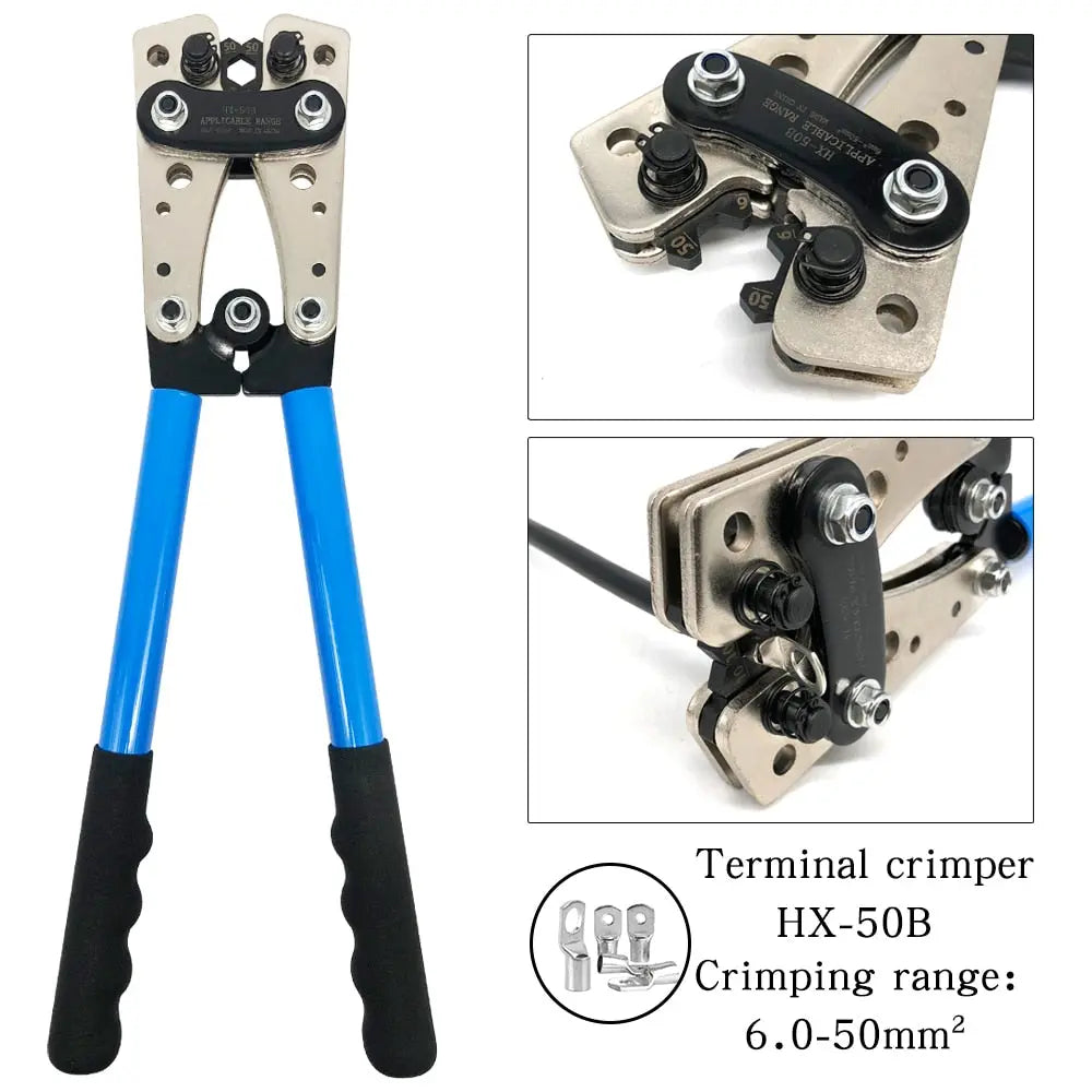 Hand Tools Cable Crimping Pliers HX-50B 6- 50mm2 AWG 8 - 1/0 Suitable For Cable Lug Automobile Copper Ring Terminal Clamper  Hardware > Tools 111.99 EZYSELLA SHOP