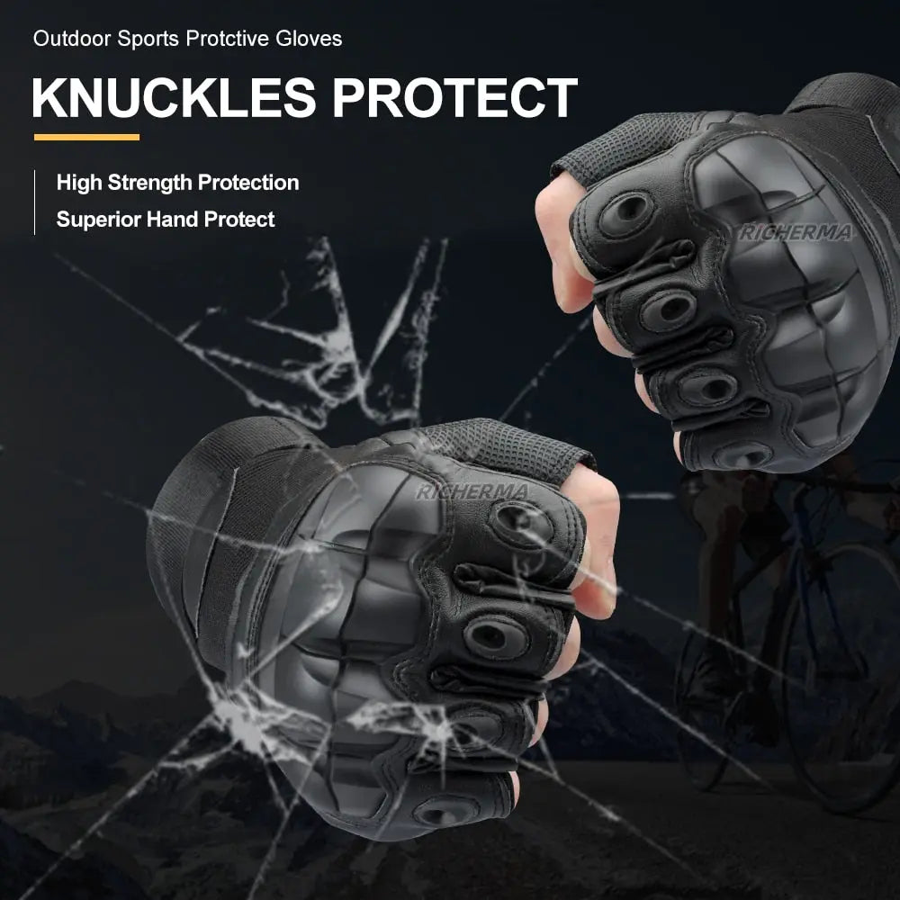 Hard Knuckles Motorcycle Fingerless Gloves Leather Protective Gear  Apparel & Accessories > Clothing Accessories > Gloves & Mittens 70.99 EZYSELLA SHOP