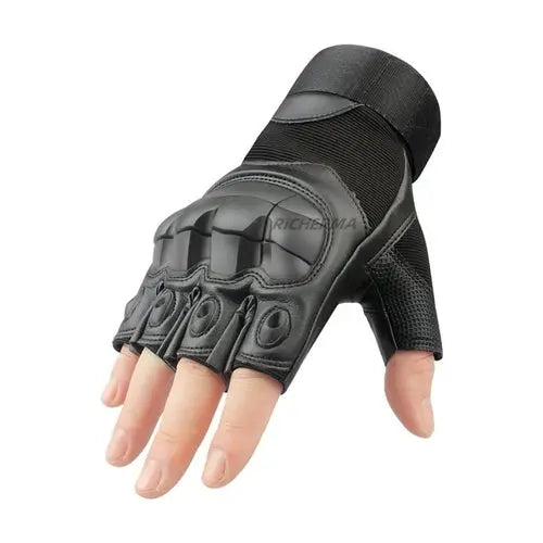 Hard Knuckles Motorcycle Fingerless Gloves Leather Protective Gear XLBlack Apparel & Accessories > Clothing Accessories > Gloves & Mittens 70.99 EZYSELLA SHOP