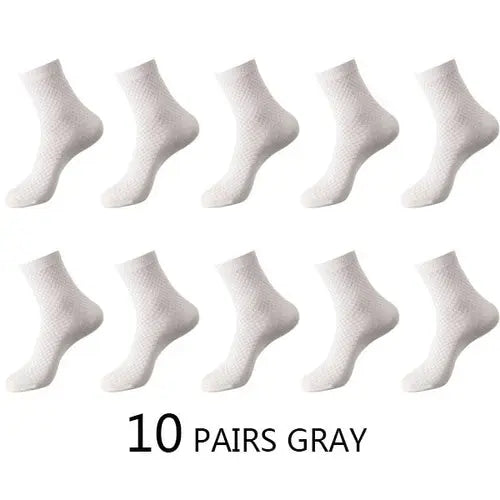 High Quality 10 Pairs/lot Men Bamboo Fiber Socks Men Breathable Gray Socks 63.92 EZYSELLA SHOP