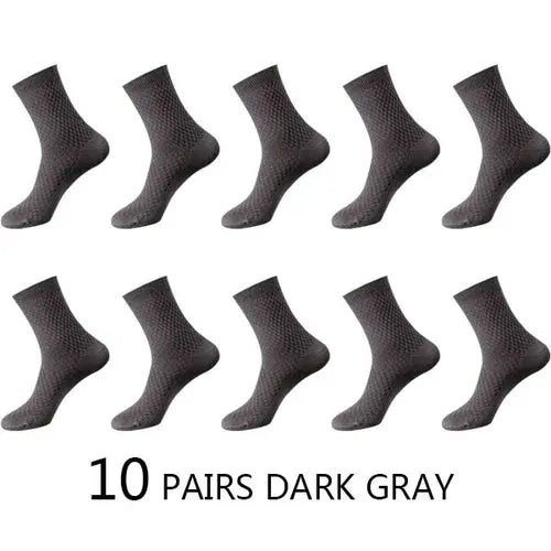 High Quality 10 Pairs/lot Men Bamboo Fiber Socks Men Breathable DarkGrey Socks 63.92 EZYSELLA SHOP