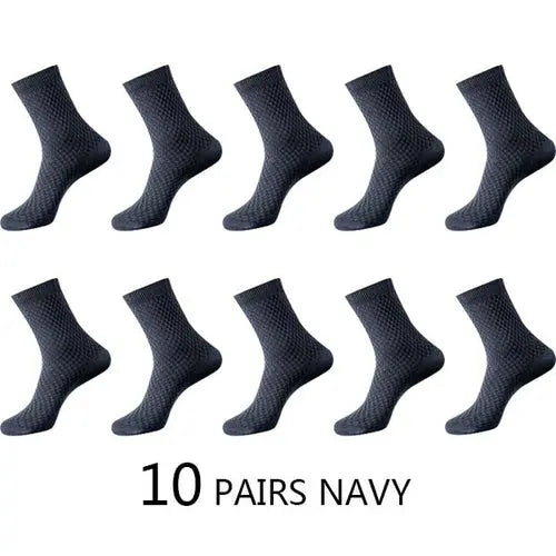 High Quality 10 Pairs/lot Men Bamboo Fiber Socks Men Breathable navy Socks 63.92 EZYSELLA SHOP