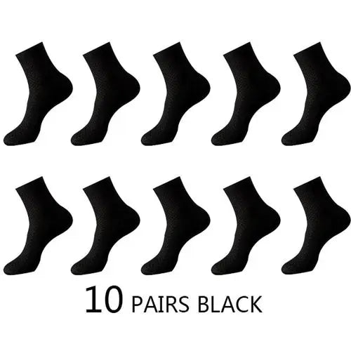 High Quality 10 Pairs/lot Men Bamboo Fiber Socks Men Breathable Black Socks 63.92 EZYSELLA SHOP