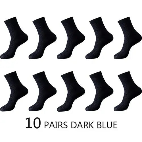 High Quality 10 Pairs/lot Men Bamboo Fiber Socks Men Breathable darkblue Socks 63.92 EZYSELLA SHOP
