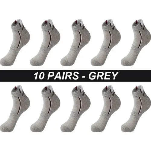 High Quality 10Pairs/Lot Men Socks Cotton Breathable Sports Socks Mesh EU44-48Us10-14Gray Socks 114.88 EZYSELLA SHOP