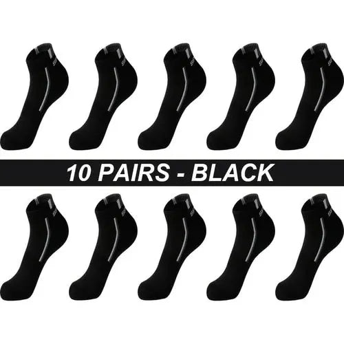 High Quality 10Pairs/Lot Men Socks Cotton Breathable Sports Socks Mesh EU44-48Us10-14Black Socks 114.88 EZYSELLA SHOP