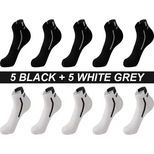 High Quality 10Pairs/Lot Men Socks Cotton Breathable Sports Socks Mesh EU44-48Us10-14NavyBlue Socks 114.88 EZYSELLA SHOP