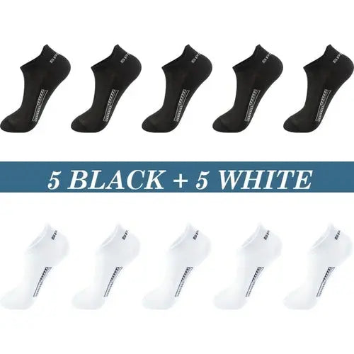 High Quality 10pairs Men Socks Cotton Summer Sports Breathable Ankle EU44-48PlussizeWaterred Socks 103.12 EZYSELLA SHOP