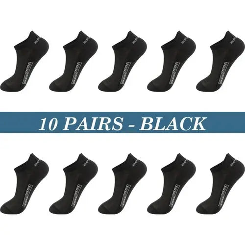 High Quality 10pairs Men Socks Cotton Summer Sports Breathable Ankle EU44-48PlussizeDarkRed Socks 103.12 EZYSELLA SHOP